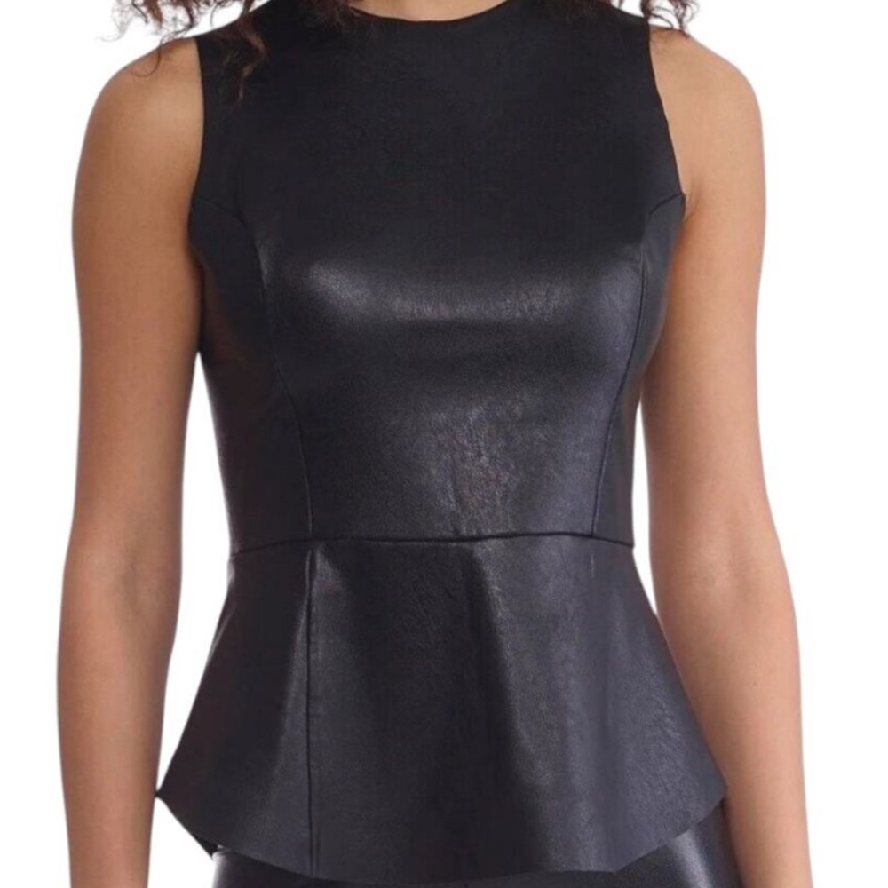 Commando NWT Black Faux Leather Sleeveless Top